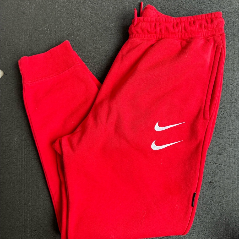 Nike Limited Edition Double Swoosh Red Sweatpants